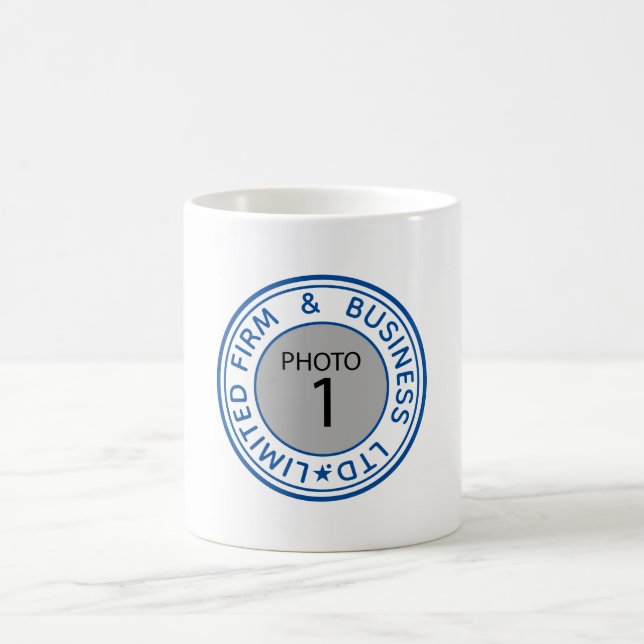 Mug Timbre bleu original Créez votre propre PHOTO et v (Centre)