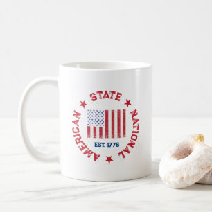 Mug Timbre circulaire American State National Est 1776