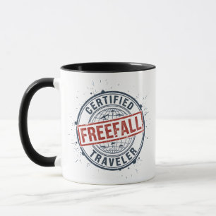 Mug Timbre Grunge Voyageur en Chute Libre Certifié Vin