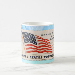 Mug Timbre-poste américain vintage de Jour de la