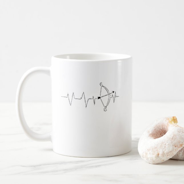 Mug Tir à l'arc Battement de coeur pour flèche (Avec donut)