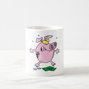 Mug Tirelire de dessin animé drôle qui perd de l'argen
