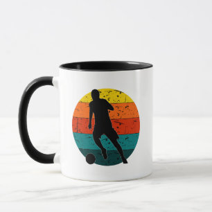 Mug Tireur de football rétro   Couleur rétro simple