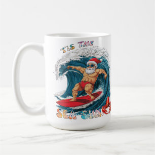 Mug Tis The Sea-Sun - Surf Père Noël