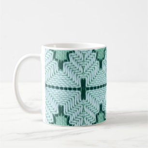 Mug Tissage de fil textile rétro, impulsion graphique.