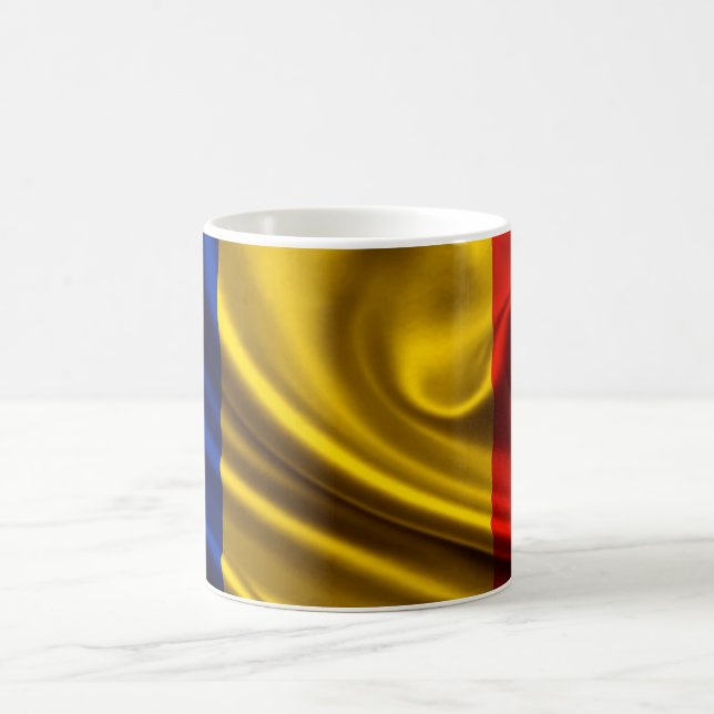 Mug Tissu de drapeau de la Roumanie (Centre)