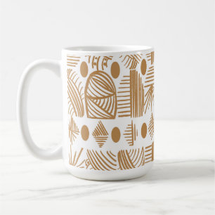 Mug Tissu de la tribu des Caraïbes : blanc, or