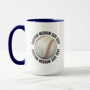 Mug Tissu moyen BLEU NAVY Combo 15oz Baseball personna