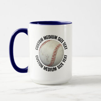Mug Tissu moyen BLEU NAVY Combo 15oz Baseball personna