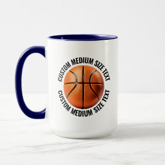 Mug Tissu moyen BLEU NAVY Combo 15oz Basketball person