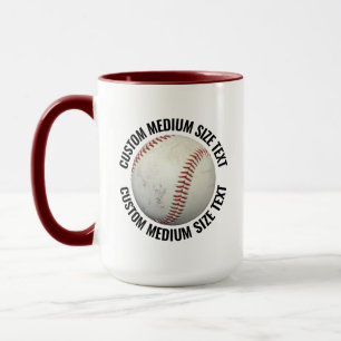 Mug Tissu moyen MAROON Combo 15oz Baseball personnalis