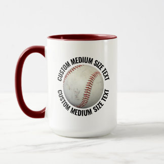 Mug Tissu moyen MAROON Combo 15oz Baseball personnalis