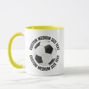 Mug Tissu moyen YELLOW Combo 11oz Soccer personnalisé