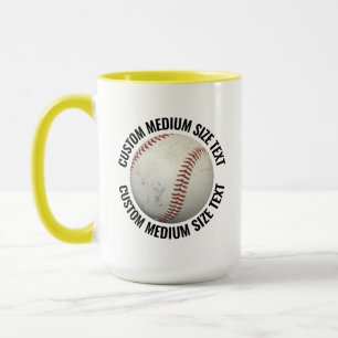 Mug Tissu moyen YELLOW Combo 15oz Baseball personnalis