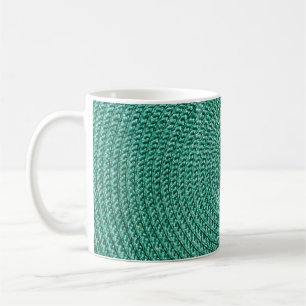 Mug Tissu vert tressé artificiel.