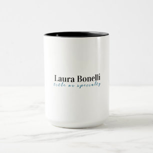 Mug Titre de nom simple Moderne Minimaliste Profession