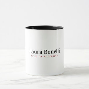 Mug Titre minimaliste Professionnel Moderne Nom Plat