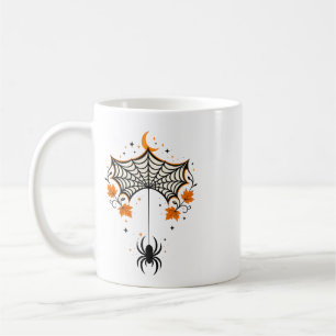 Mug Titre Toile d'Araignée Vintage & Lune Croissante