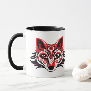 Mug Tlingit Haida Tlingit tête de loup totémique autoc