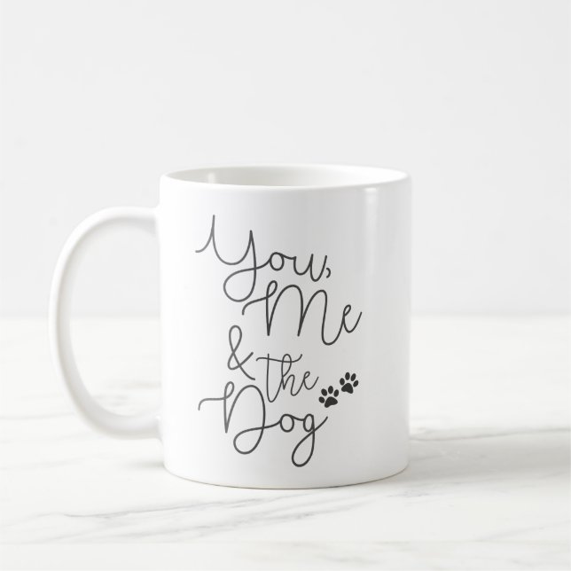 Mug Toi, Moi et le Chien, Minimaliste noir et blanc (Gauche)