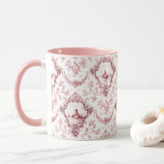 Mug Toile florale gravée avec moulin à vent et bateaux