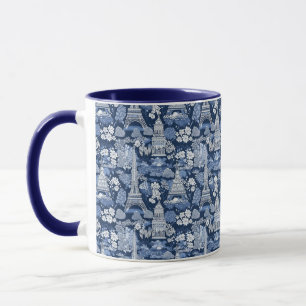 Mug Toile Tour Eiffel Parisienne, dans une ambiance bl