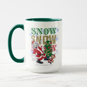 Mug Tom et Jerry Santas par l'arbre