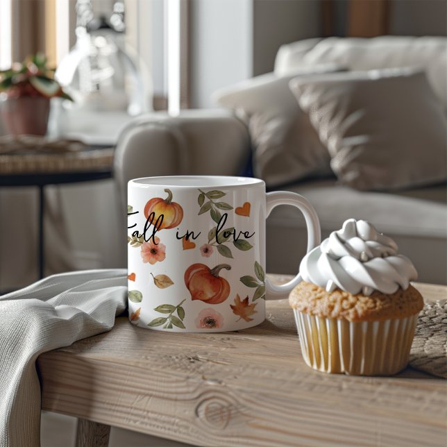 Mug Tomber dans l'amour Coeur Citrouille (Créateur téléchargé)