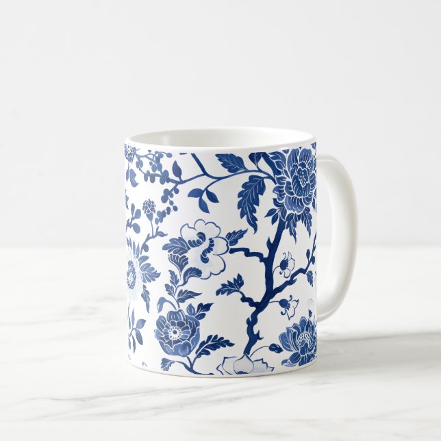 Mug Tons Chinoiserie bleu (Devant droit)