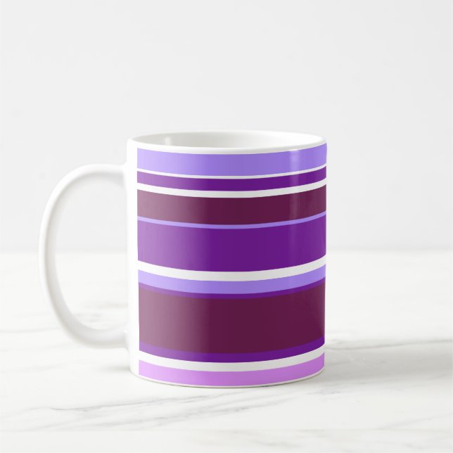 Mug Tons de rayures violettes (Gauche)