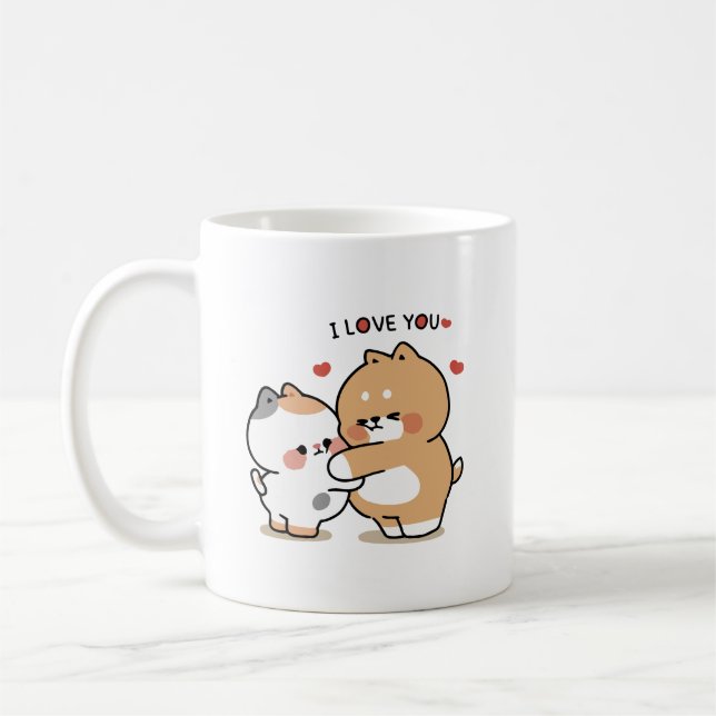 Mug Tonton Friends, yuta et bella embrasse l'amour (Gauche)