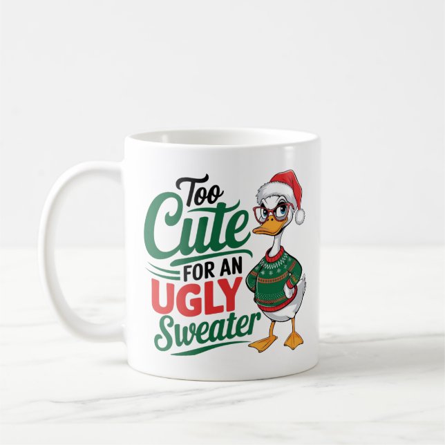 Mug Too Cute for an Ugly Sweater Holiday Duck  (Gauche)