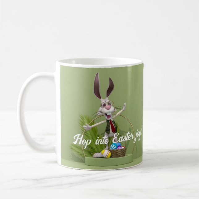 Mug Toon Rabbit debout près des oeufs de Pâques (Gauche)