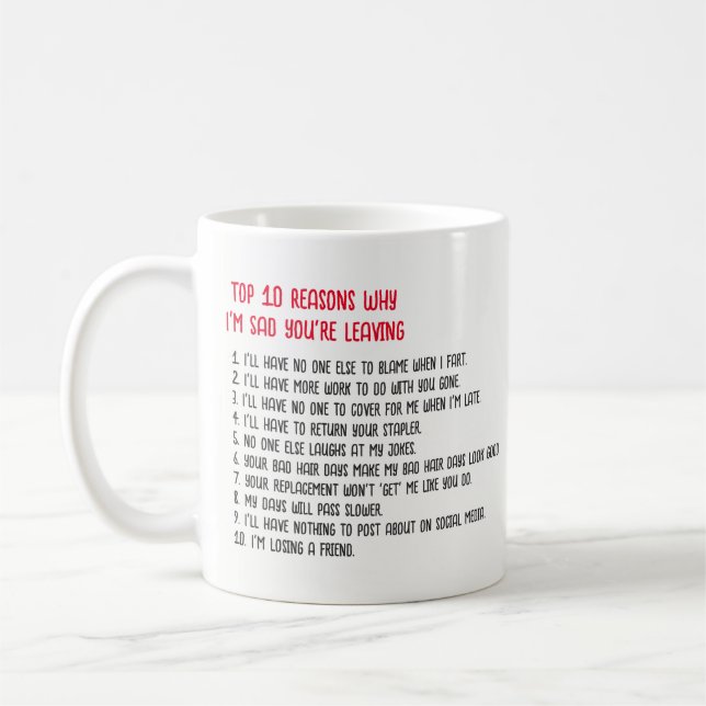 Mug Top10 des raisons pour lesquelles je suis triste q (Gauche)