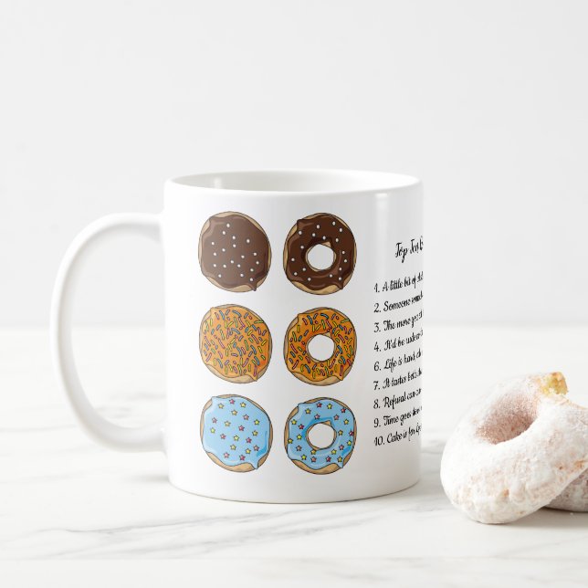 Mug Top 10 des raisons pour manger des beignets de gât (Avec donut)