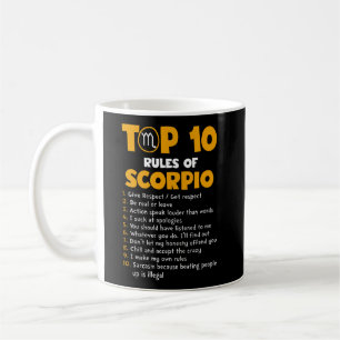 Mug Top 10 des règles de Scorpio Cadeaux d'anniversai