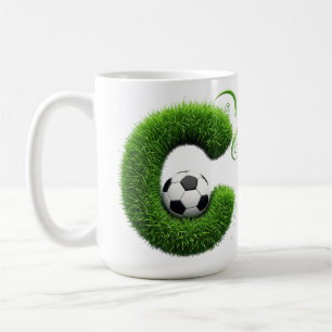Mug Topiaire de lettre C à gazon vert avec ballon de f