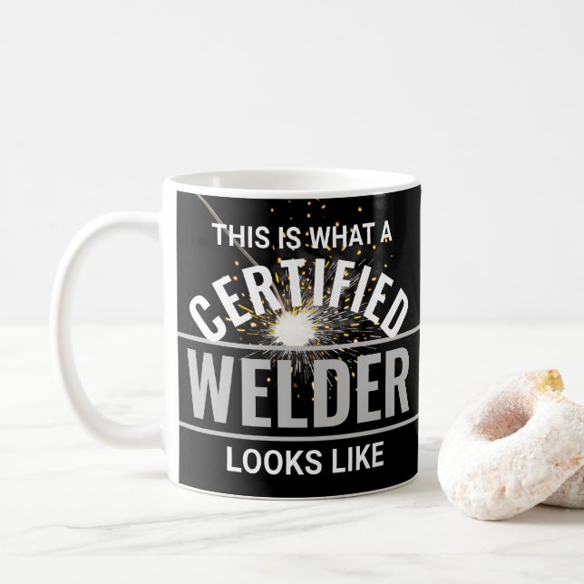 Mug Torche de soudure et étincelles Certifié Soudeur N (Avec donut)