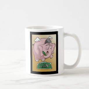 Mug tord-boyaux de marque d'éléphant rose