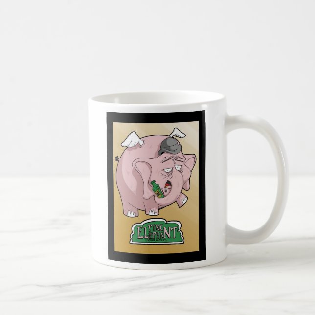Mug tord-boyaux de marque d'éléphant rose (Droite)