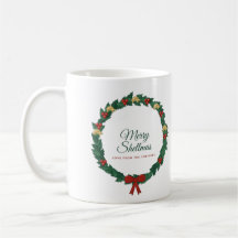 Mug Tortoise Joyeux Shellmas Noël, Couronne de hou