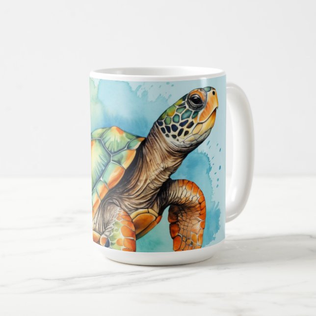 Mug Tortue à peinture mignonne (Devant droit)
