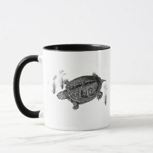 Mug Tortue aquatique noire et blanche