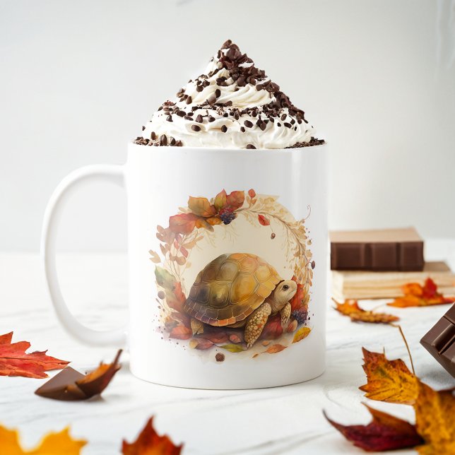 Mug Tortue d'aquarelle - Vibes d'automne (Créateur téléchargé)