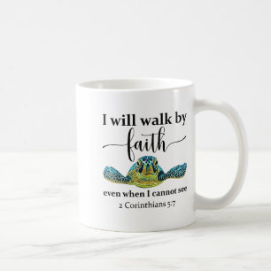 Mug Tortue de mer Je marcherai par la foi et non par l