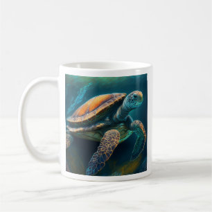 Mug Tortue de mer nageant dans l'océan