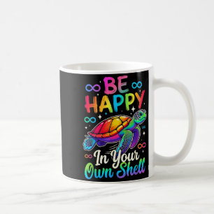 Mug Tortue de sensibilisation à l'autisme arc-en-ciel 