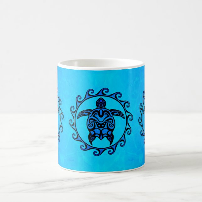 Mug Tortue tribale bleue Sun (Centre)