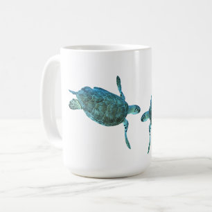 Mug Tortues de mer bleu sarcelle Élégant océan plage