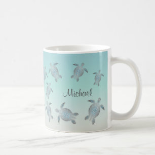 Mug Tortues de mer Style plage Monogramme Côté